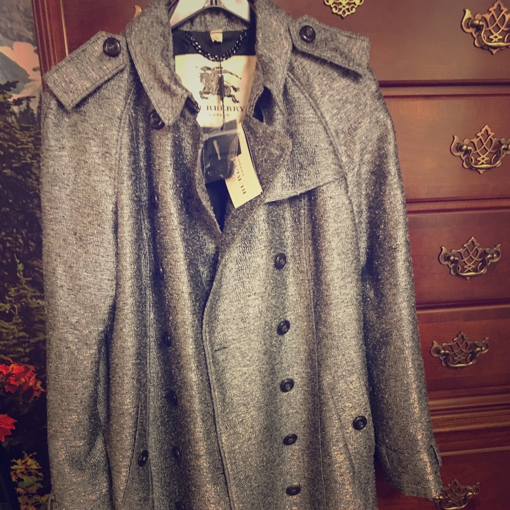 Burberry dark grey trench coat - Picture 1 of 4